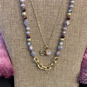 Pick Panache Gold and Purple Layered Necklace